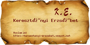 Keresztényi Erzsébet névjegykártya